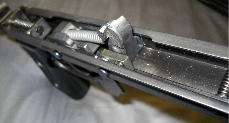 detail, PPS-43 hammer, fired position